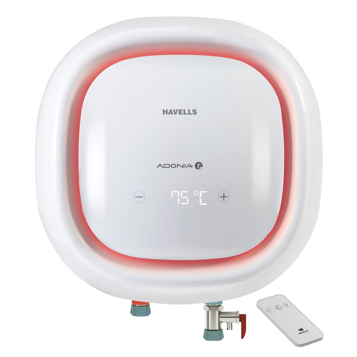 Havells Adonia R 15 Litre Vertical Storage Water Heater 5 Star With Remote Control (White), Wall Mounting