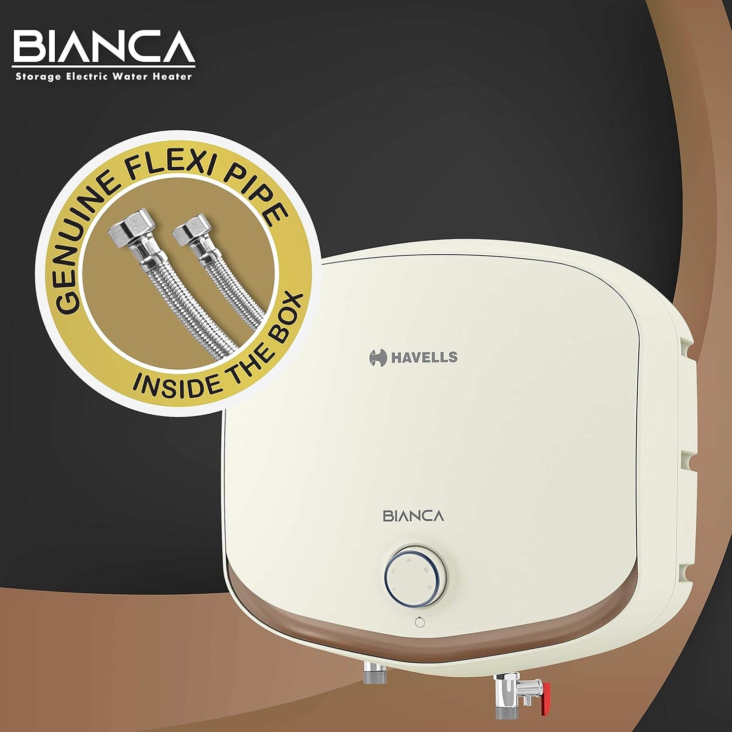 Havells Bianca 15-Litre Vertical Storage Water Heater (Geyser) Ivory 5 Star