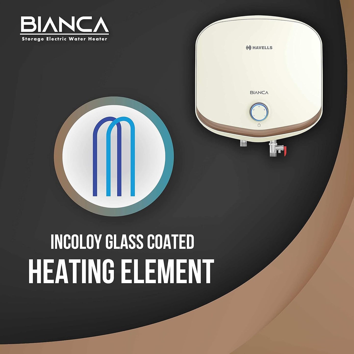 Havells Bianca 15-Litre Vertical Storage Water Heater (Geyser) Ivory 5 Star