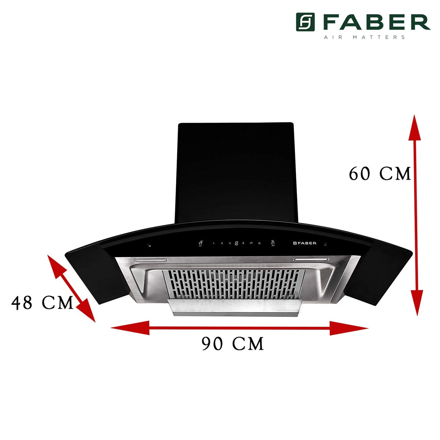 Faber 90 cm 1200 m3/hr Heat Auto Clean Chimney (Hood Crest Plus IND HC SC BK 90, Filterless, Touch & Gesture Control, Black)