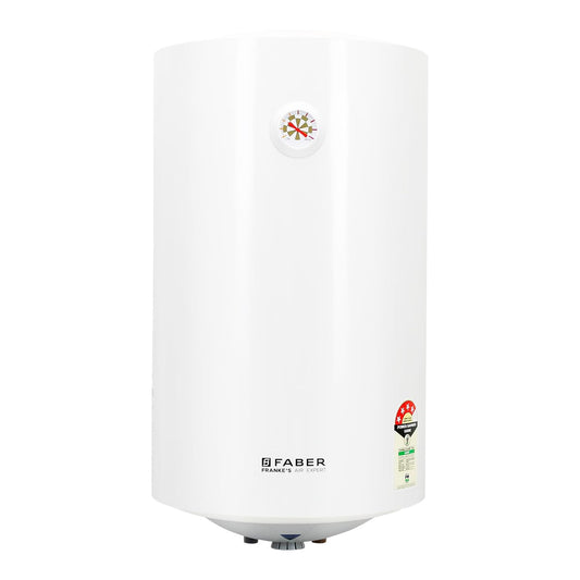 Faber Jazz Elite 35L Vertical Storage Water Geyser | Heating Indicator, 8 Bar Pressure, Titanium Glassline Coated Tank, Temperature Control, MFV Safety Valve, Thermal Cut-Off | 2000W, 4 Star | (White)