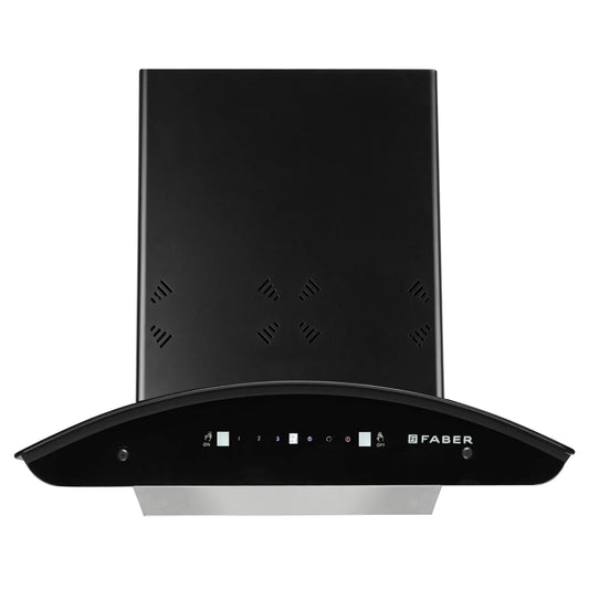 FABER Ellora 3D 60cm 1400m3/hr Ducted Auto Clean Wall Mounted Chimney with Baffle Filter (Black)