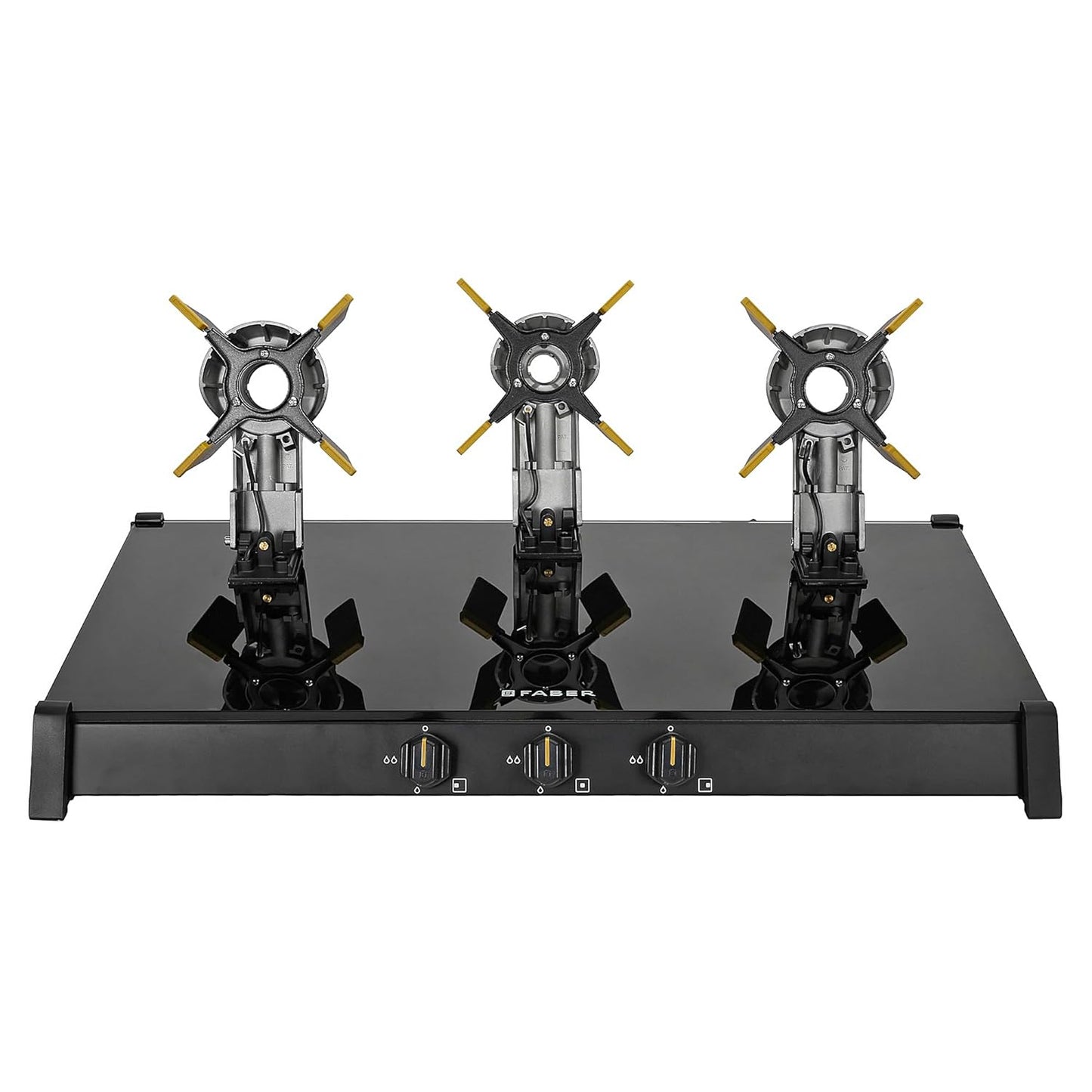 Faber Liftable Burners Freestanding Cooktop | Genius 753 AI BK | 75cm Width | Brass Burners | Manual Ignition | ABS Knobs | Pan Support | 2 Yrs Comprehensive,5 Yrs Valve & Burners,7 Yrs on Glass