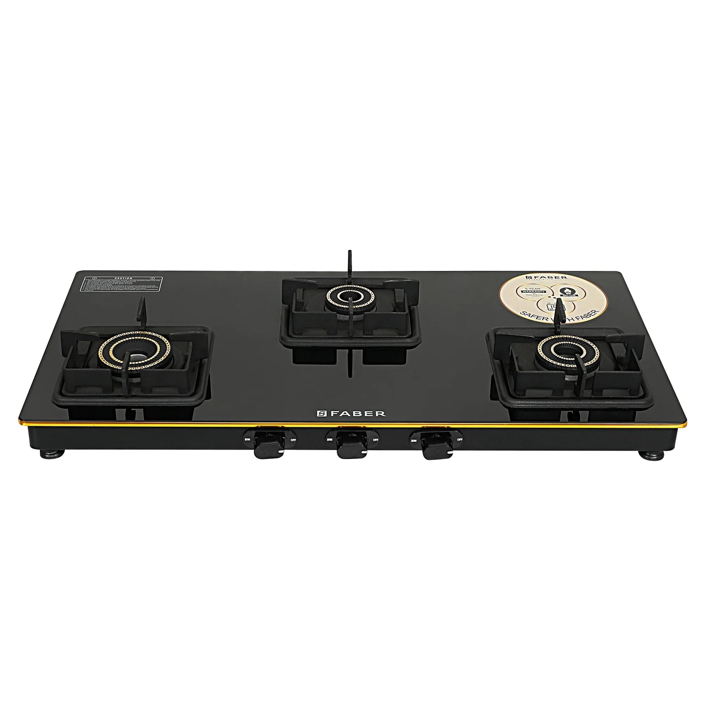 FABER Cooktop Prince Plus 3BB BK 3 Burner Gas Stove ( Black )