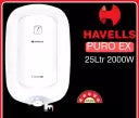 HAVELLS 25 L Storage Water Geyser (PURO EX 25 L, White)