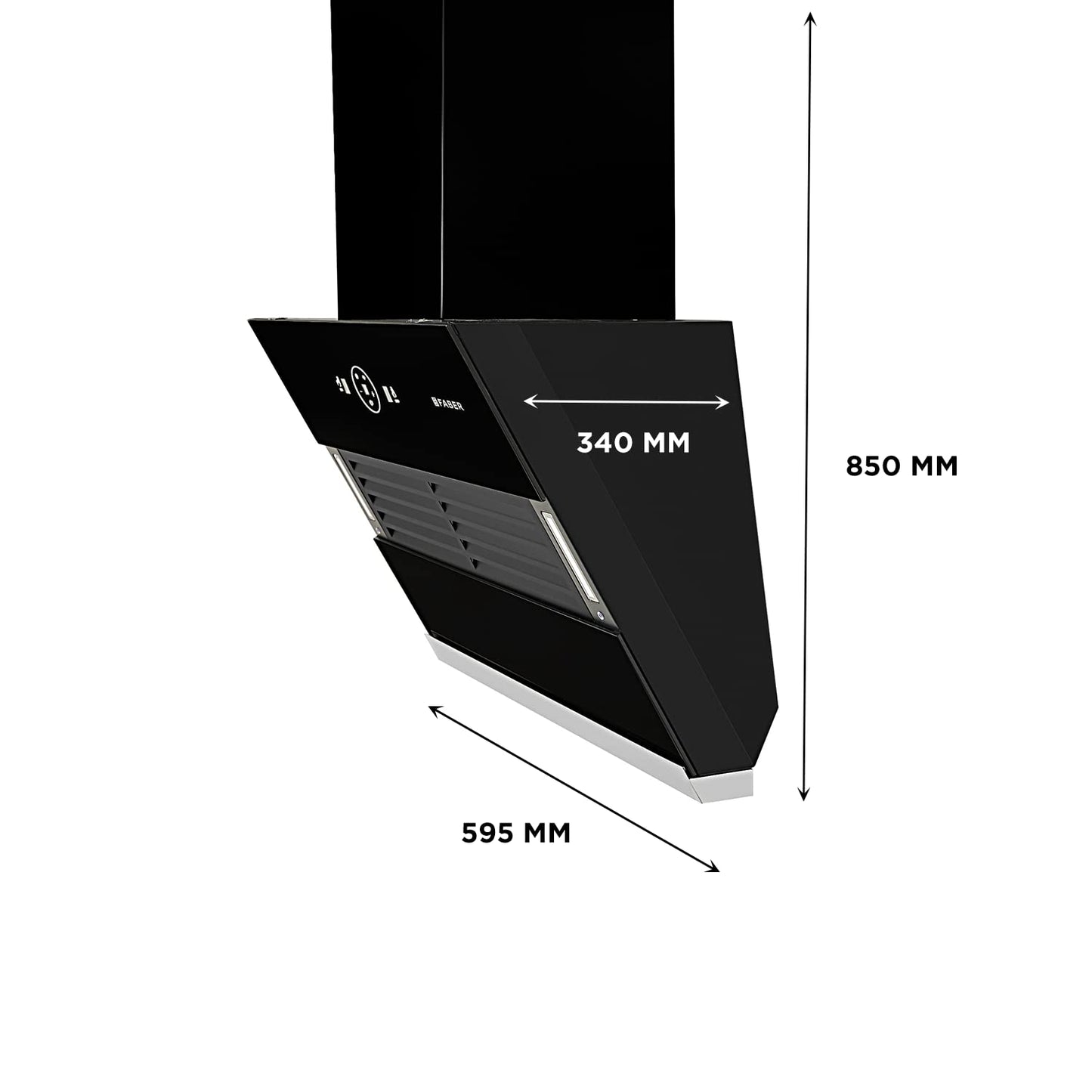 Faber 60 cm 1200 m3/hr Slant, Filterless Auto Clean Chimney, 12Yr Warranty on Motor(2Yr Comprehensive)|| Italian Design (HOOD VERTIGO FL SC AC BK 60, Touch & Gesture Control, Black)