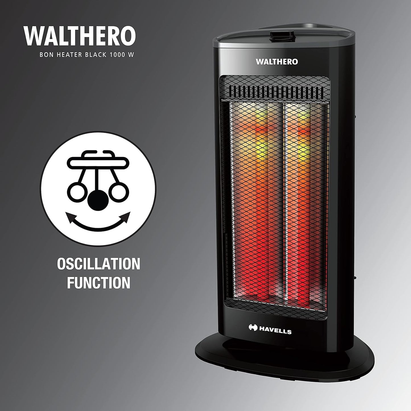 Havells Walthero 1000 Watt Carbon Heater (Black)