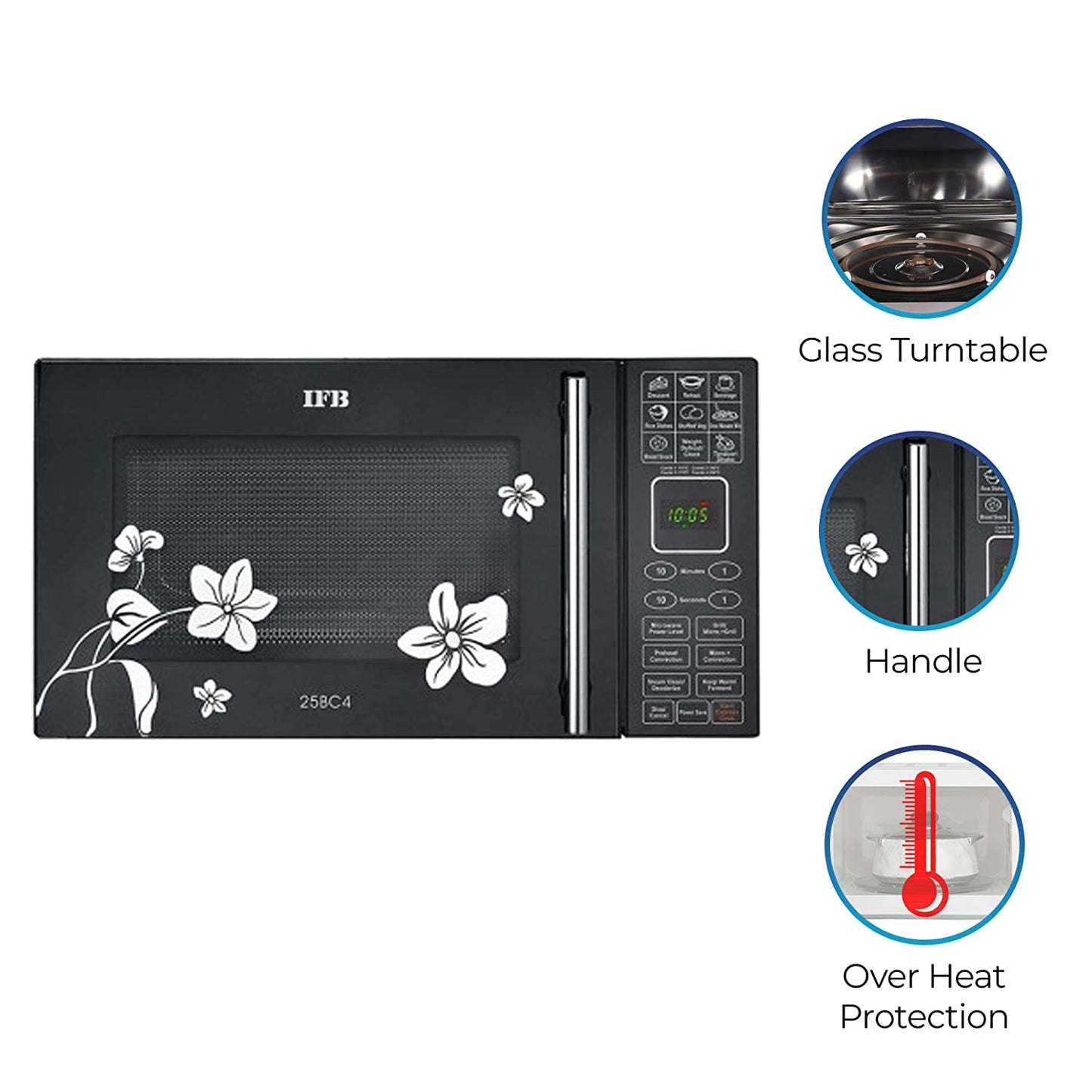 IFB 25 L Convection Microwave Oven (25BC4, Black, Floral Design, With Starter Kit)