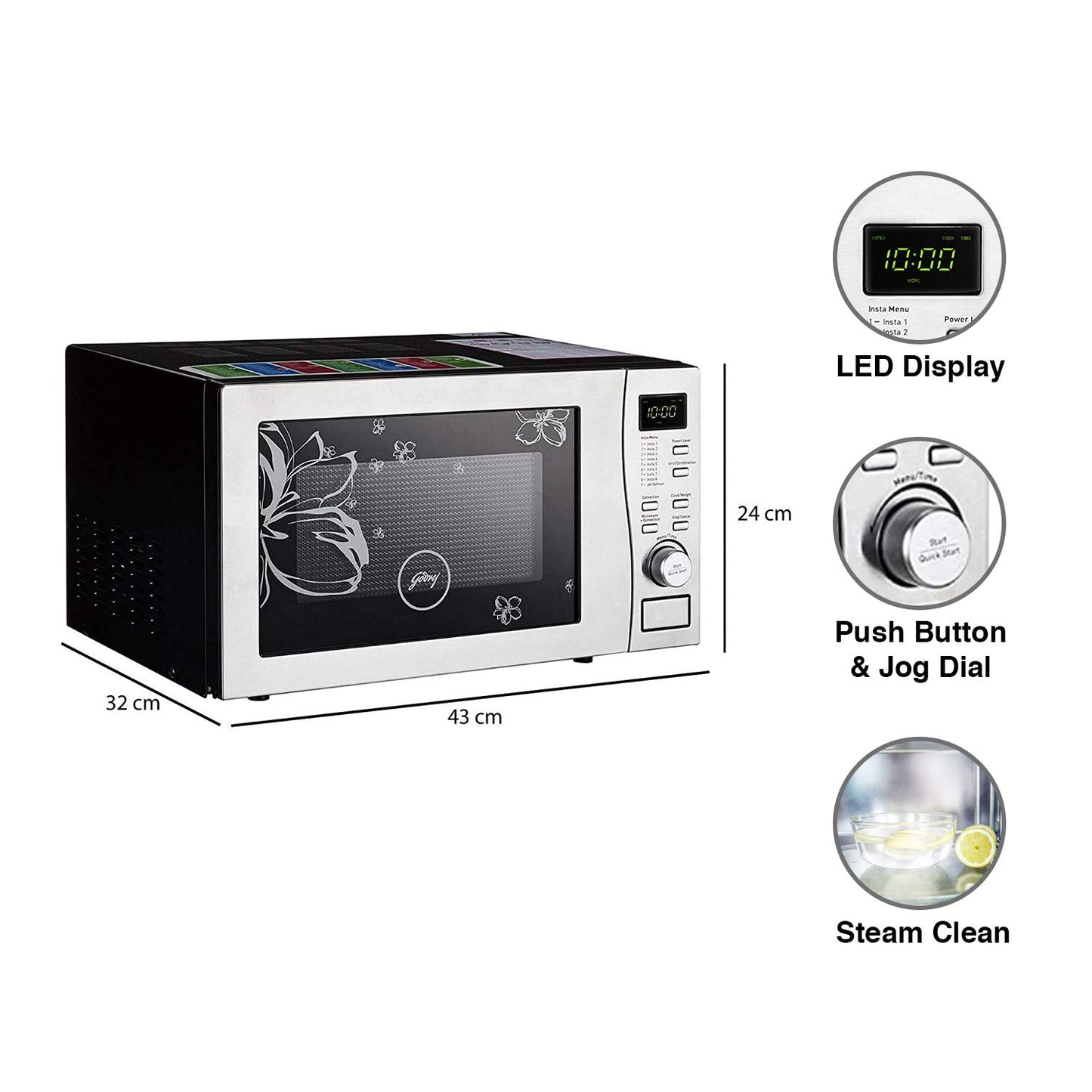 Godrej 19 L Convection Microwave Oven (GMX 519 CP1, White Rose)