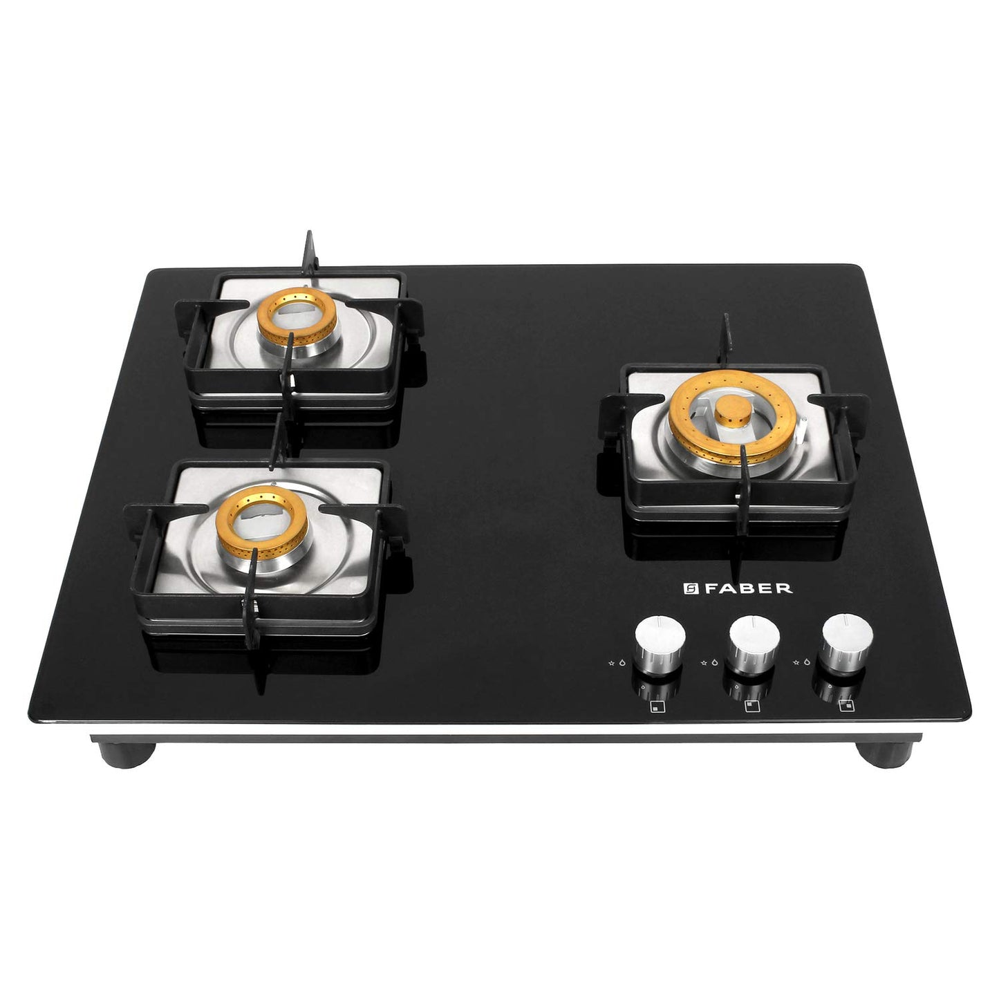 Faber 65 cm Hob, 3 Burner, Auto Ignition ( HOB HTG 653 CRS BR CI) Black