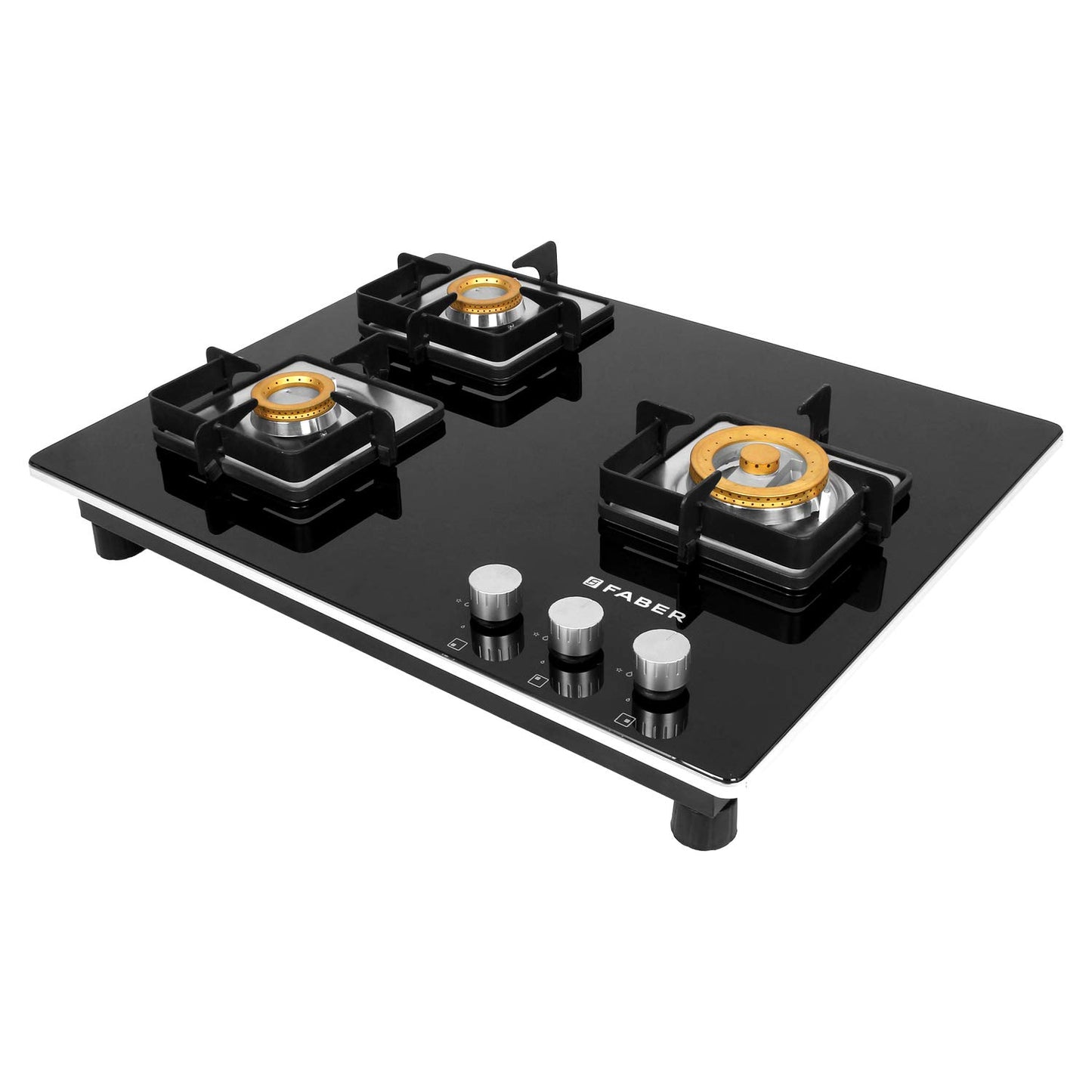 Faber 65 cm Hob, 3 Burner, Auto Ignition ( HOB HTG 653 CRS BR CI) Black