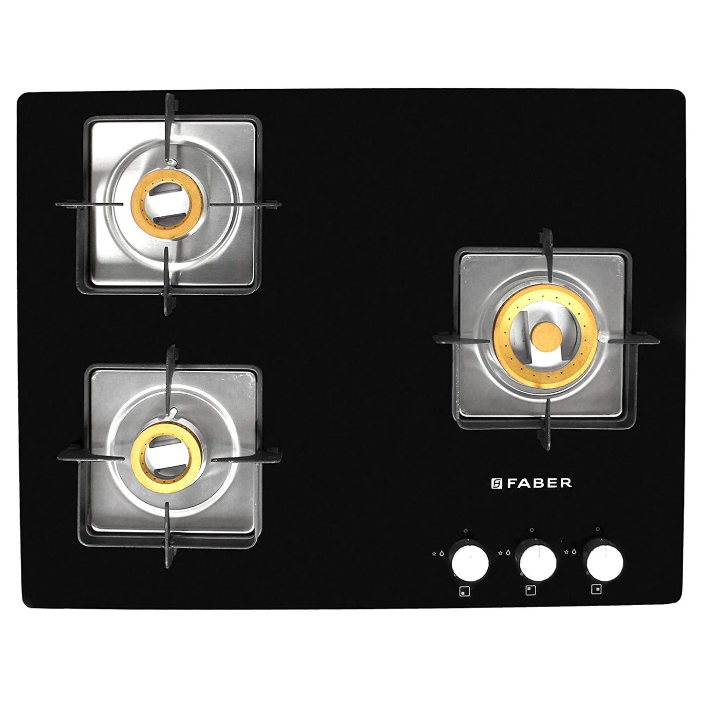 Faber 65 cm Hob, 3 Burner, Auto Ignition ( HOB HTG 653 CRS BR CI) Black