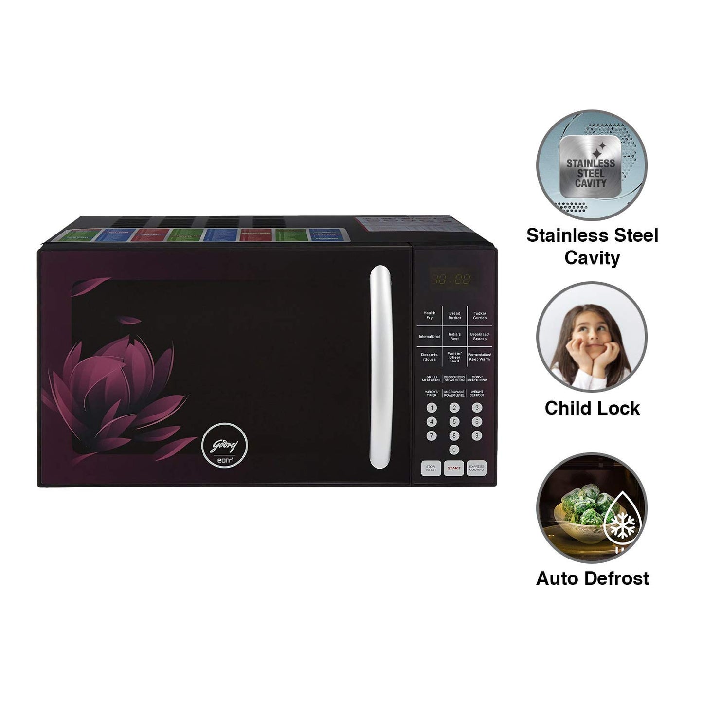 Godrej 25 L Convection Microwave Oven (GME 725 CF2 PZ, Purple Petals)