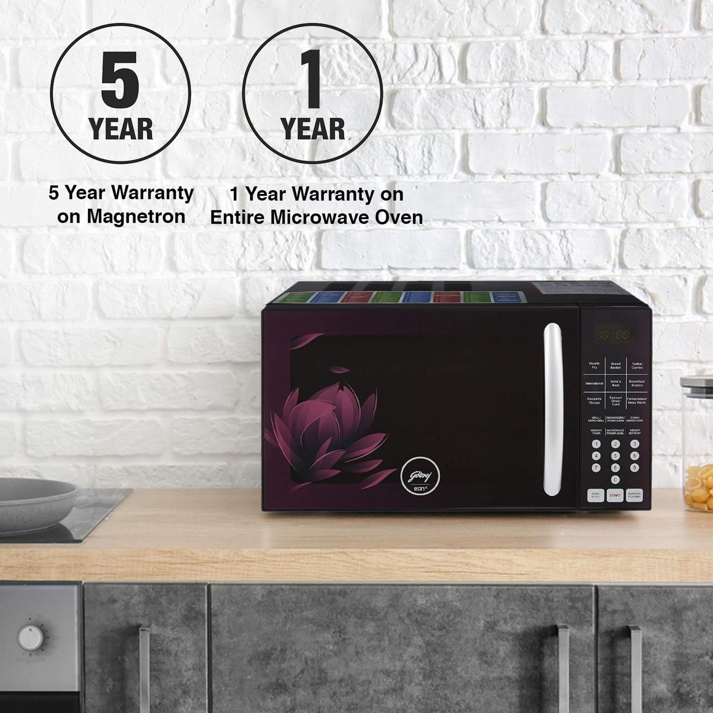 Godrej 25 L Convection Microwave Oven (GME 725 CF2 PZ, Purple Petals)