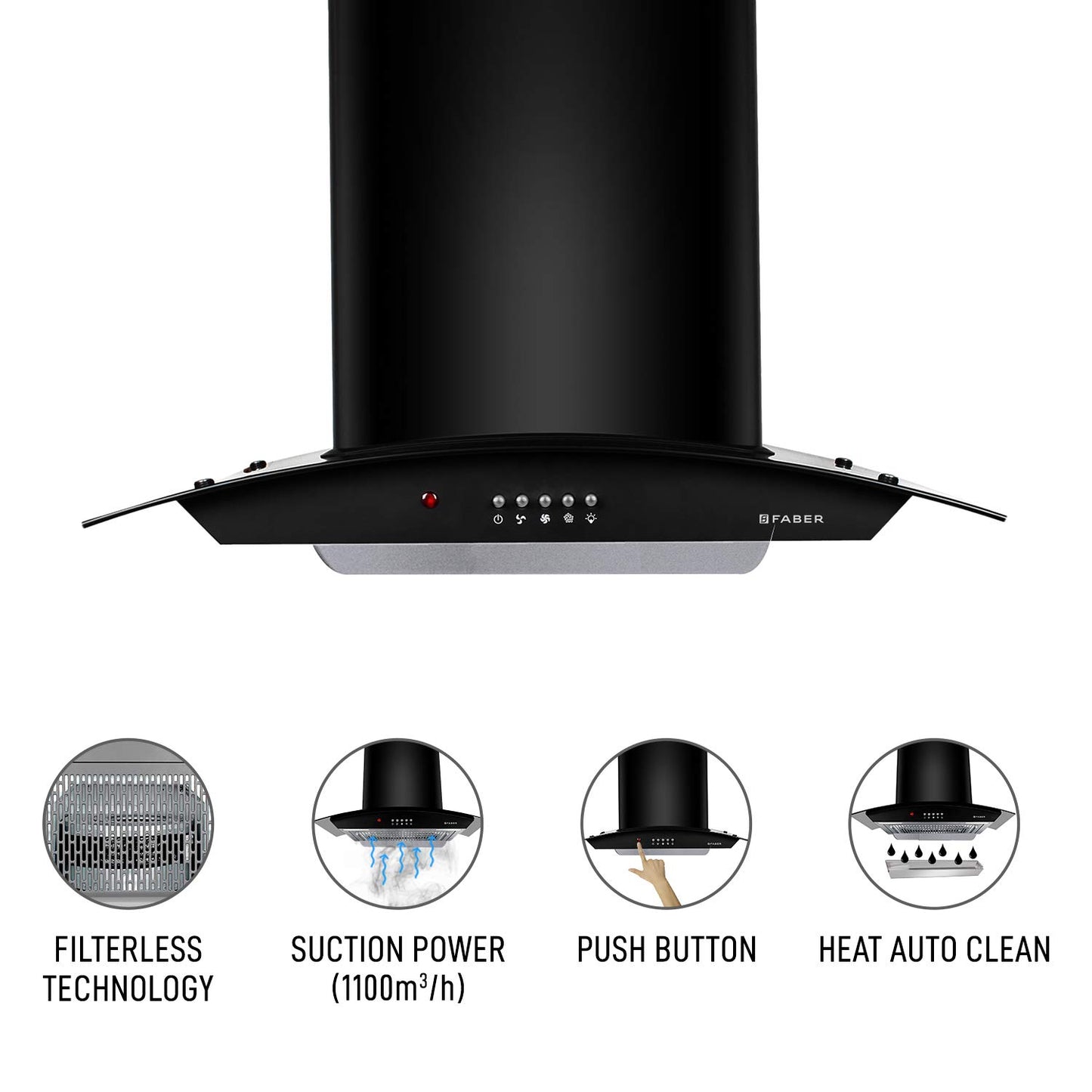 FABER AUTO CLEAN 60CM CHIMNEY ACE PRO HC PB BK 60