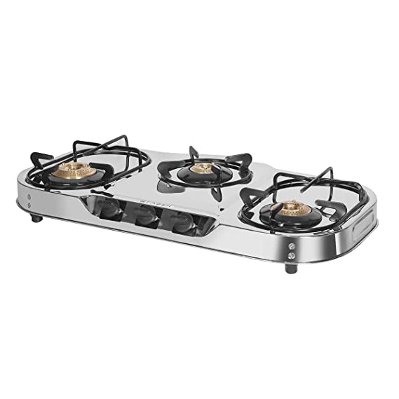 Faber Gas stove 3 burner glass cooktop (Hob Cooktop ASTRA 3BB SS) Stainless Steel, Manual Ignition,Medium