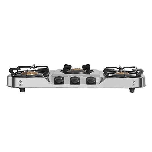 Faber Gas stove 3 burner glass cooktop (Hob Cooktop ASTRA 3BB SS) Stainless Steel, Manual Ignition,Medium