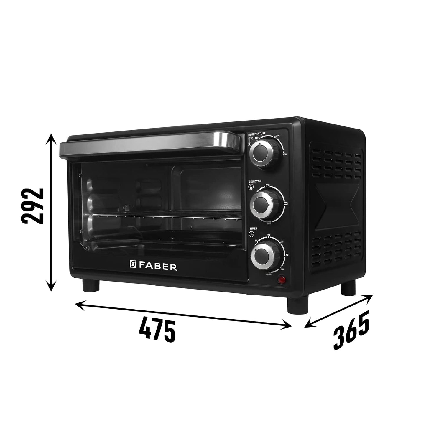 Faber FOTG BK 24 Liter Oven Toaster Grill,Black, 24 liter