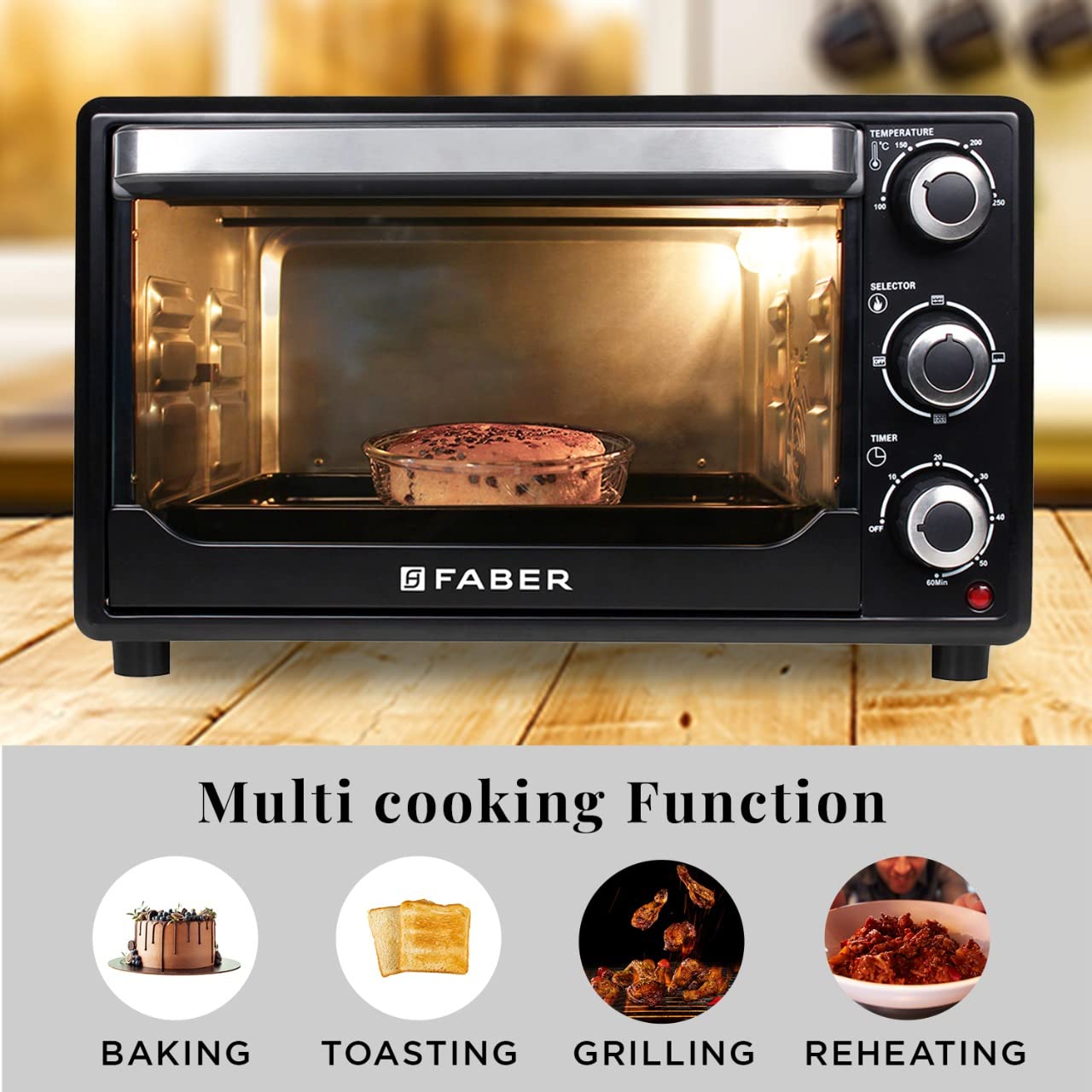 Faber FOTG BK 24 Liter Oven Toaster Grill,Black, 24 liter