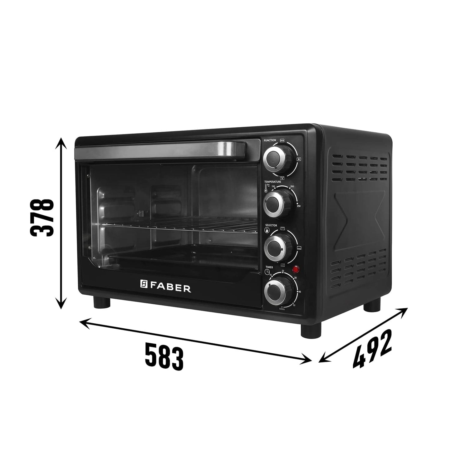 Faber FOTG BK 60 Liter (OVEN TOASTER GRILLER FOTG 60L,) Black, Medium