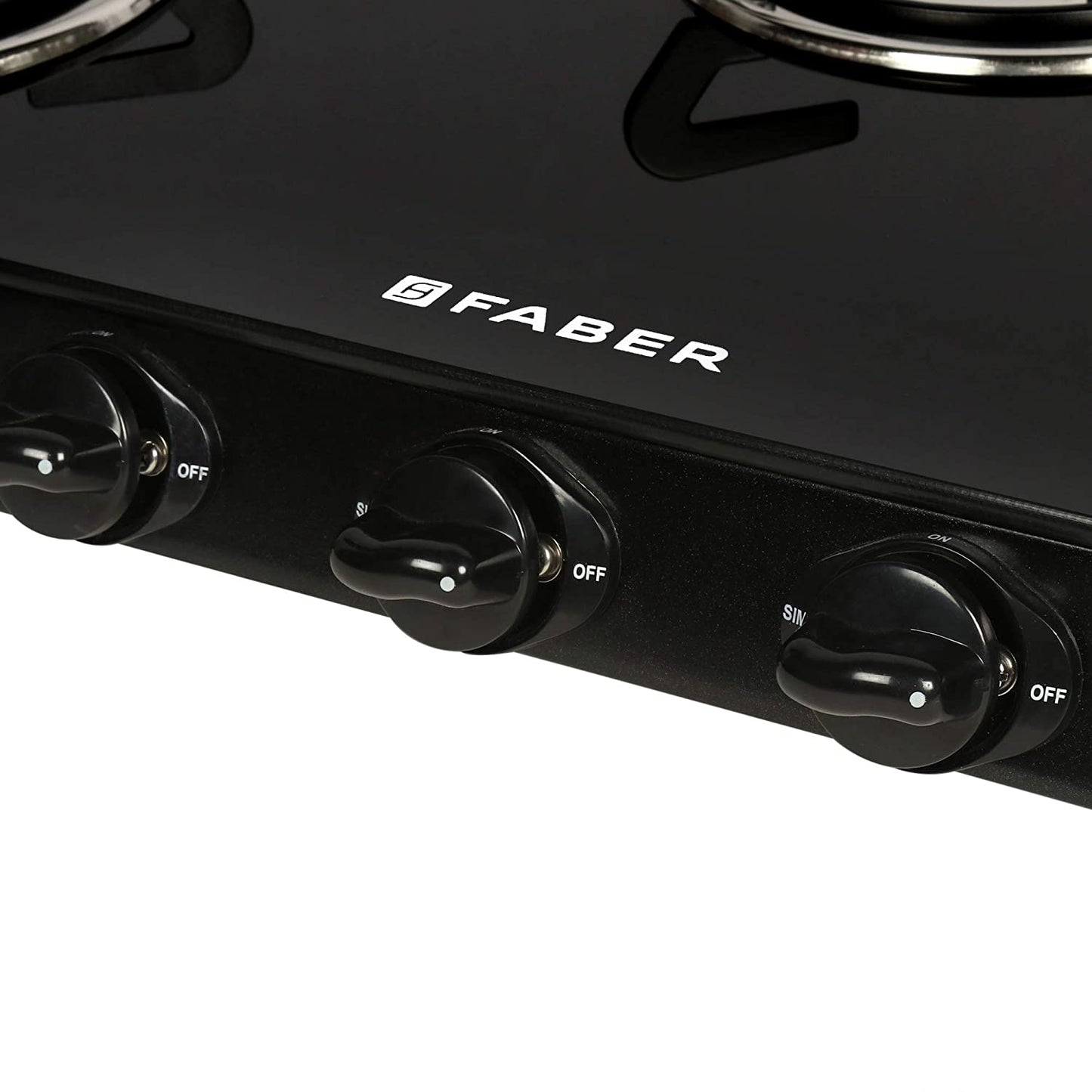 Faber Gas stove 3 Burner Glass Cooktop ( Jumbo 3BB BK)  auto Ignition, Black, Glass & Steel