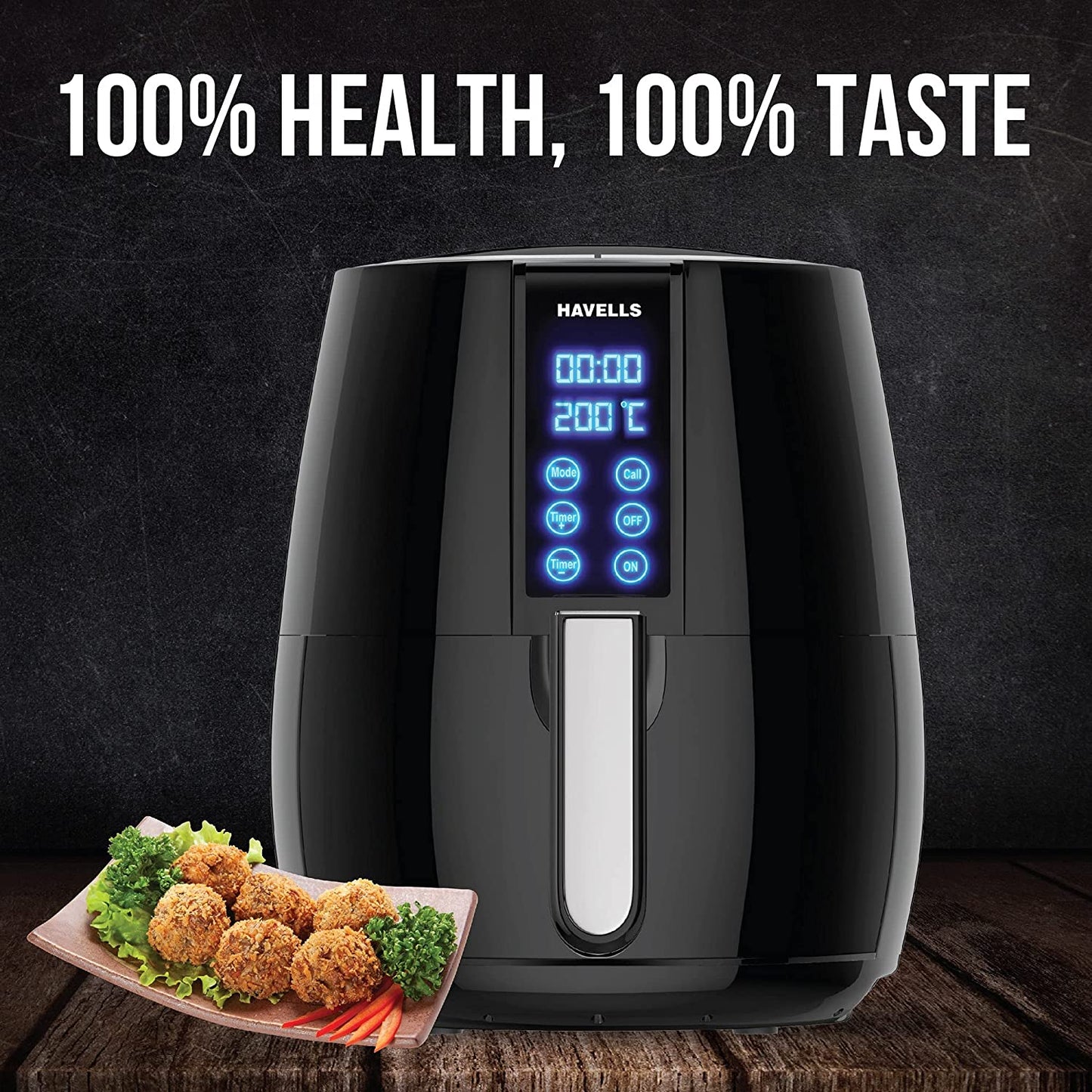 Havells Air Fryer Prolife Digi with 4L Capacity | Digital Touch Panel | Auto On/Off | 60 Min Timer | Basket Release Button | Air Filtration System | 2 Yr Warranty