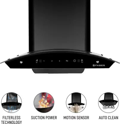 FABER AUTO CLEAN TOUCH CONTROLLED CHIMNEY SUNNY HC SC BK 60