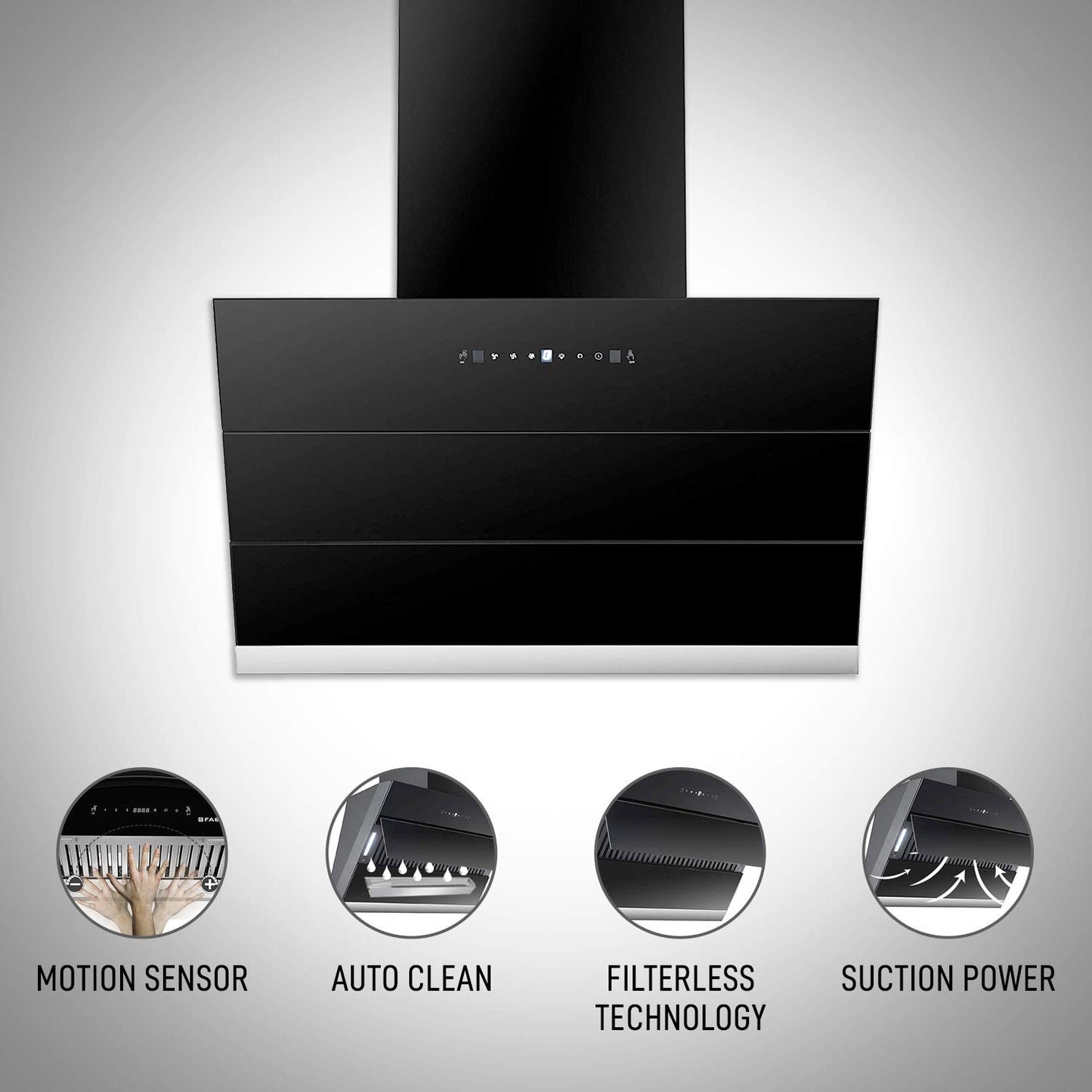 FABER AUTO CLEAN  TOUCH CONTROLLED CHIMNEY ZENITH FL SC AC BK 60