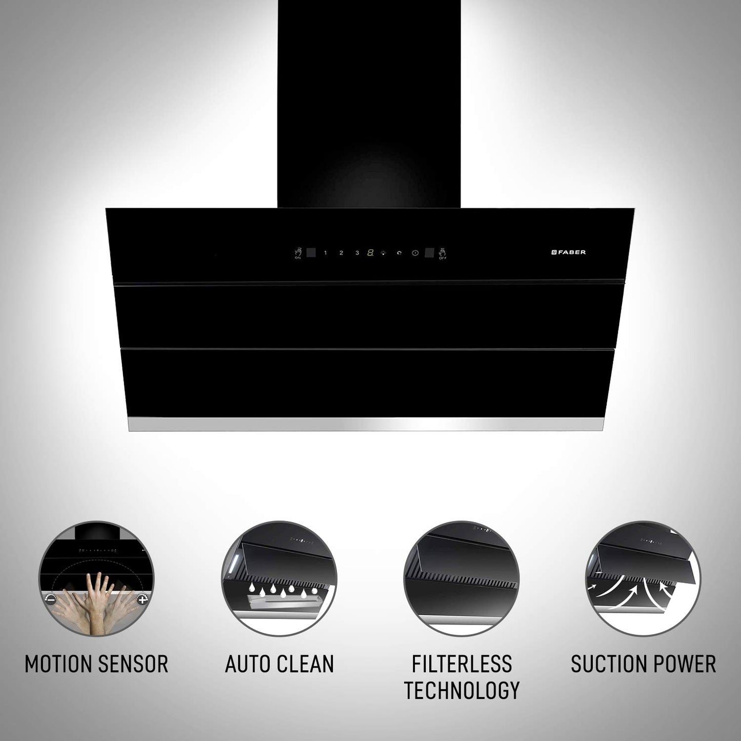 FABER AUTO CLEAN CHIMNEY TOUCH CONTROL ZENITH FL SC AC BK 90