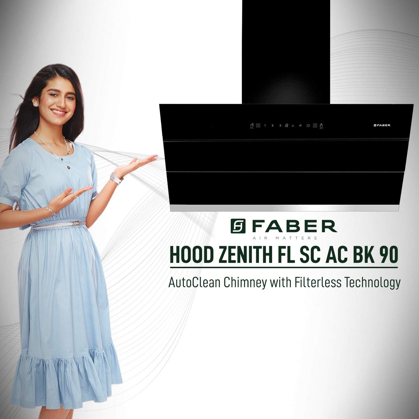 FABER AUTO CLEAN CHIMNEY TOUCH CONTROL ZENITH FL SC AC BK 90