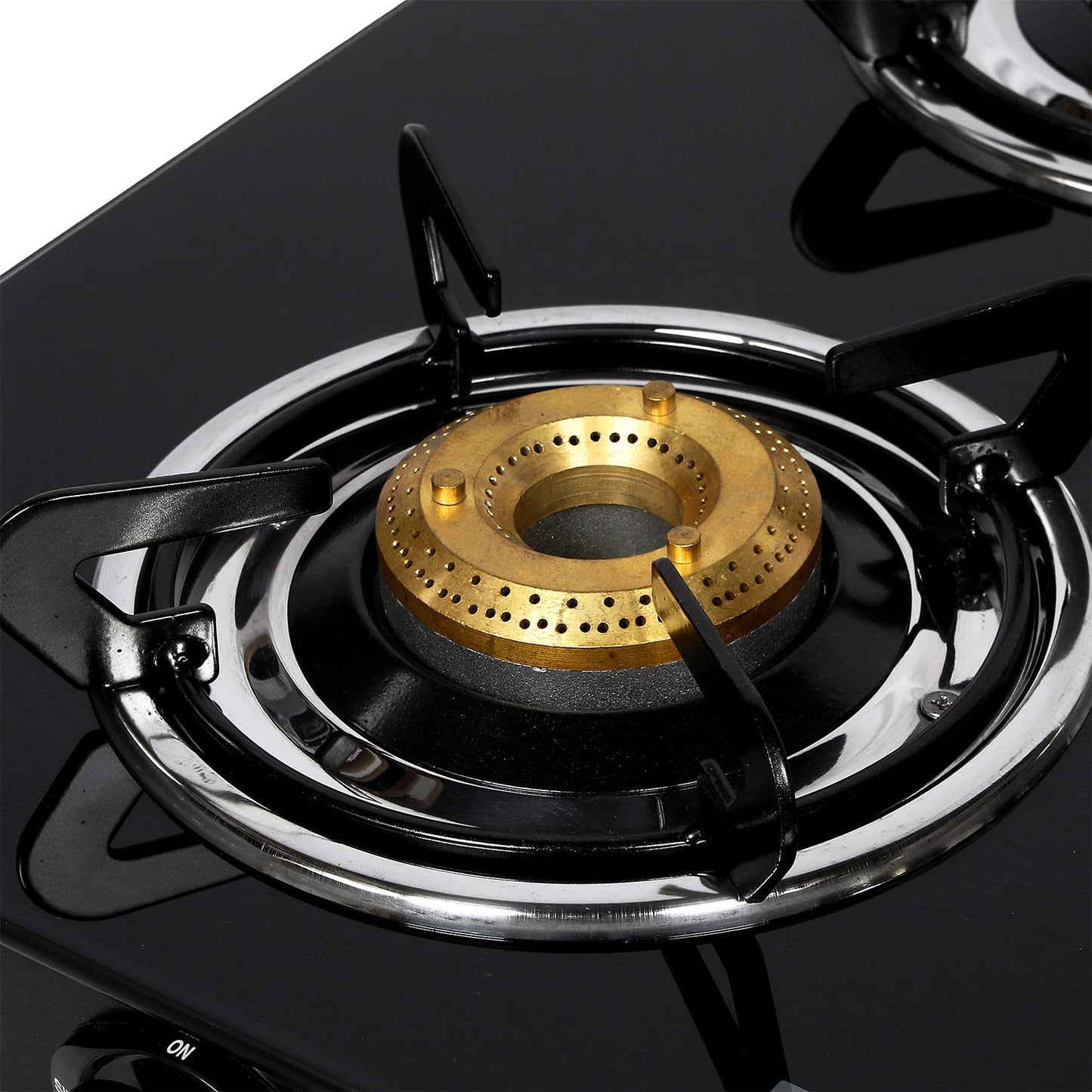 Faber 4 Burner Glass Cooktop Power 4BB BK Manual Ignition Gas Stove (Black)